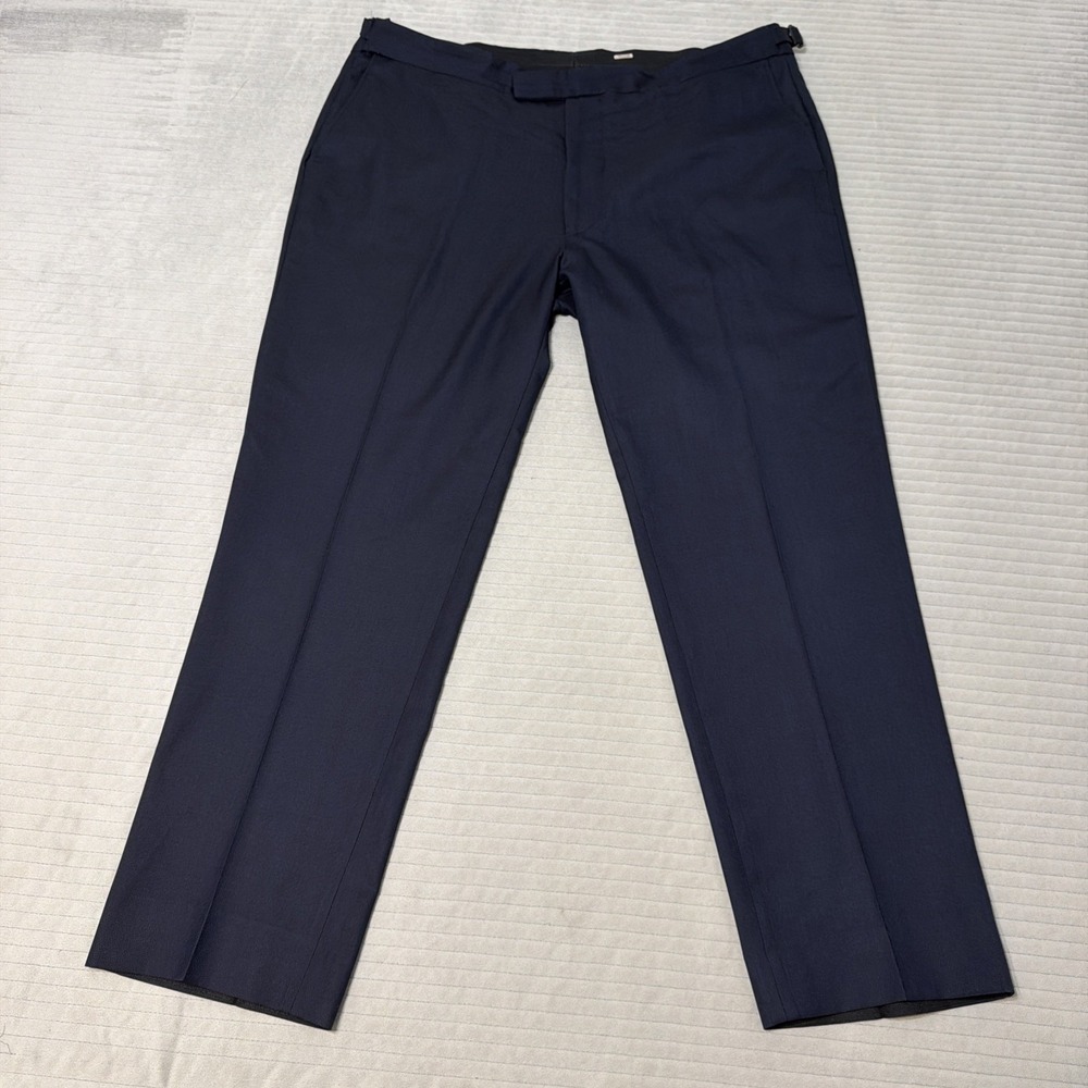 Turnbull & Asser 100% Plain Wool Trousers  UK 42 L30 side buckles